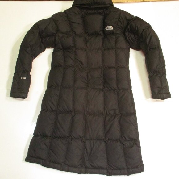 The North Face 600 Goose Down Jacket Womens Black Long Puffer Coat No Hood Sz XS - Picture 2 of 6